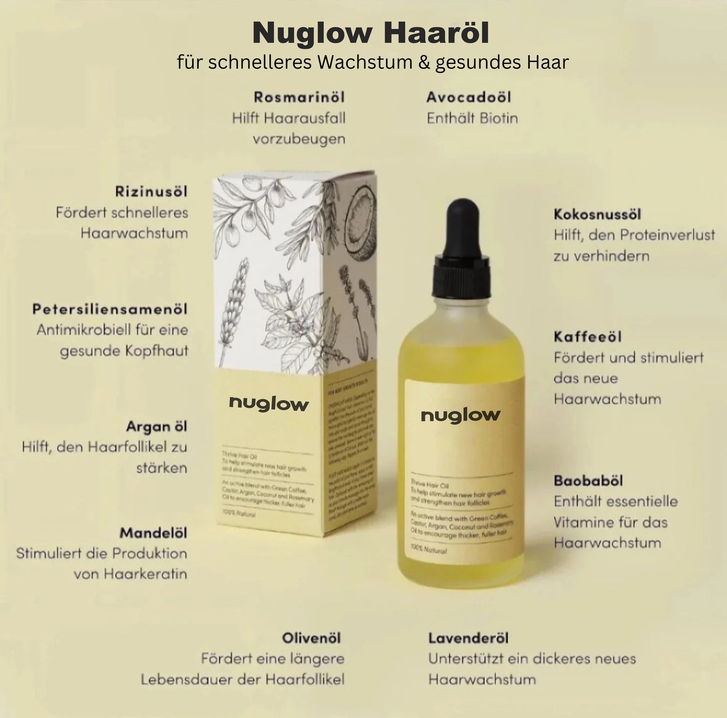 nuglow - Haaröl + Öl Applikator